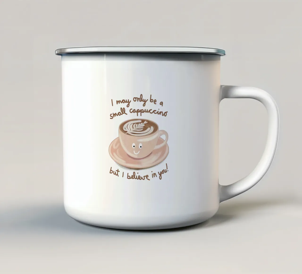motivational cappuccino tazza in smalto da Illustration Raissa Oltmanns