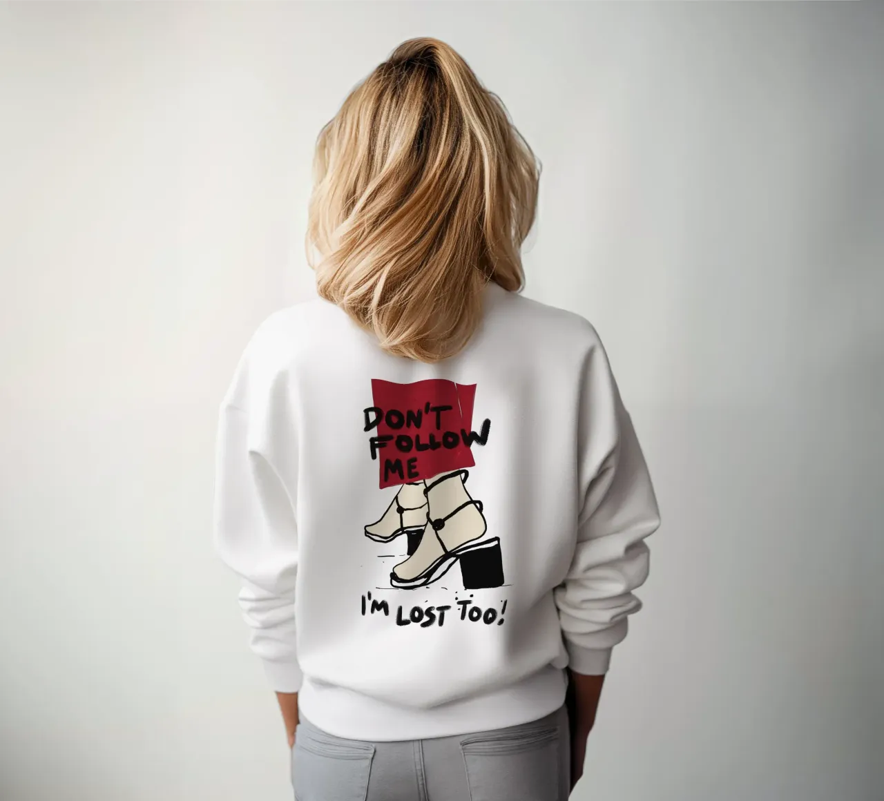 Don't follow me - I'm lost too sweatshirt van Illustration Raissa Oltmanns
