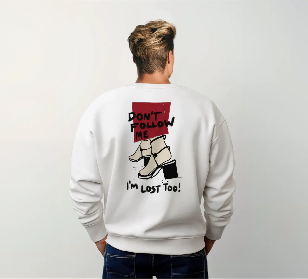 Don't follow me - I'm lost too sweatshirt van Illustration Raissa Oltmanns