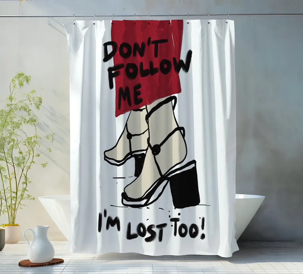 Don't follow me - I'm lost too tenda da doccia da Illustration Raissa Oltmanns