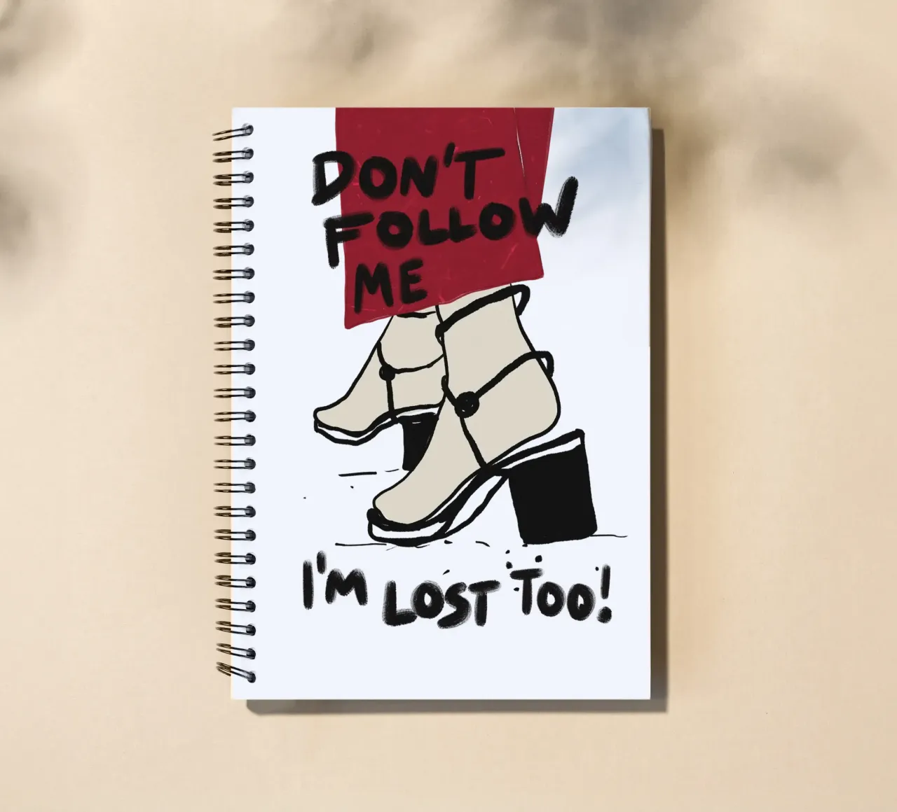Don't follow me - I'm lost too spiral notebook by Illustration Raissa Oltmanns