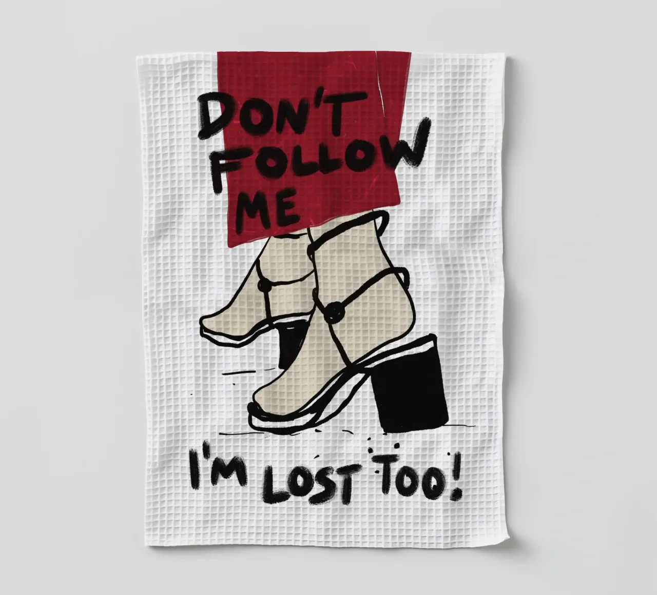 Don't follow me - I'm lost too canovaccio da cucina da Illustration Raissa Oltmanns