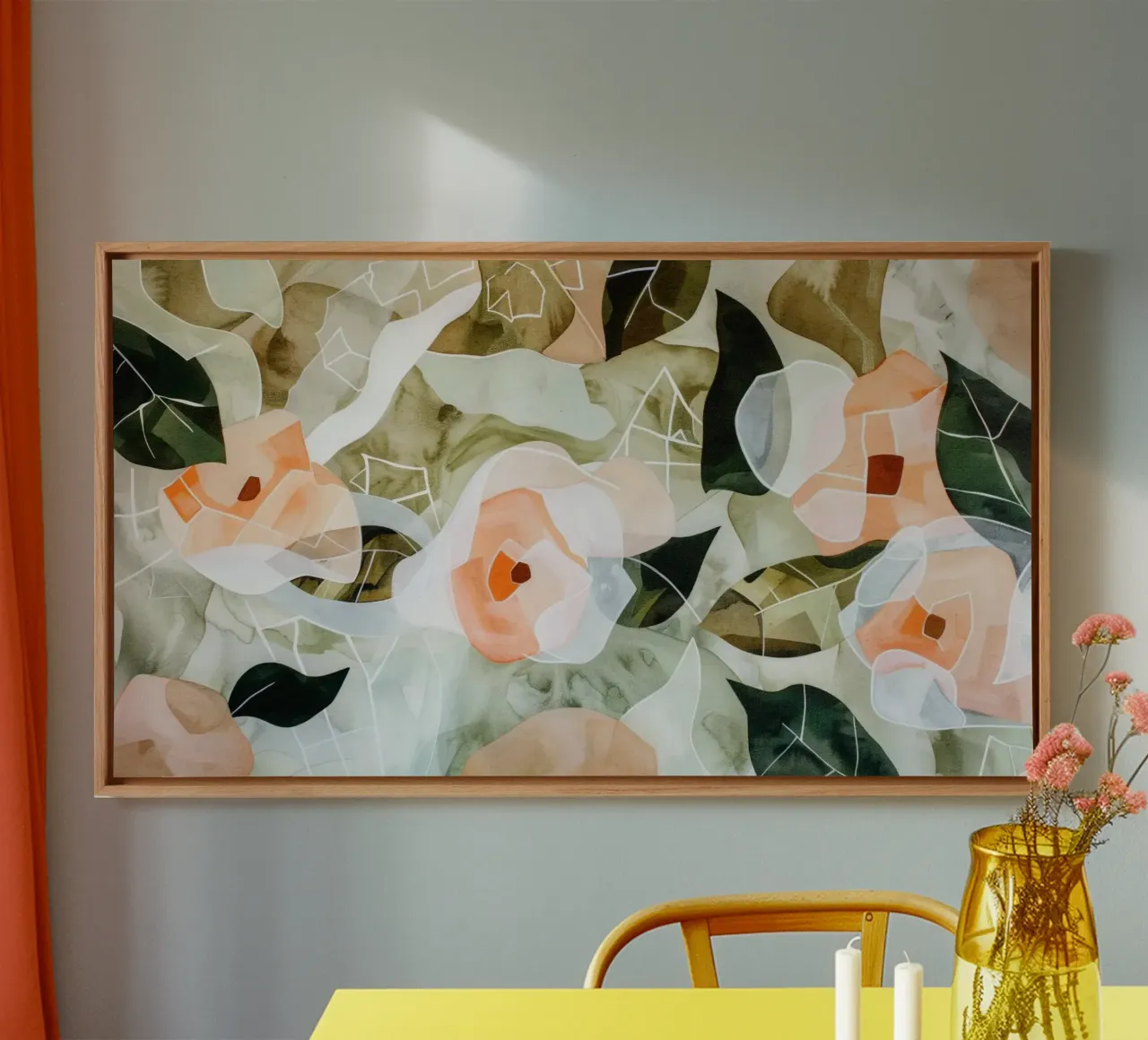 Flower Pattern No 3 tela con Cornice a cassetta da treechild