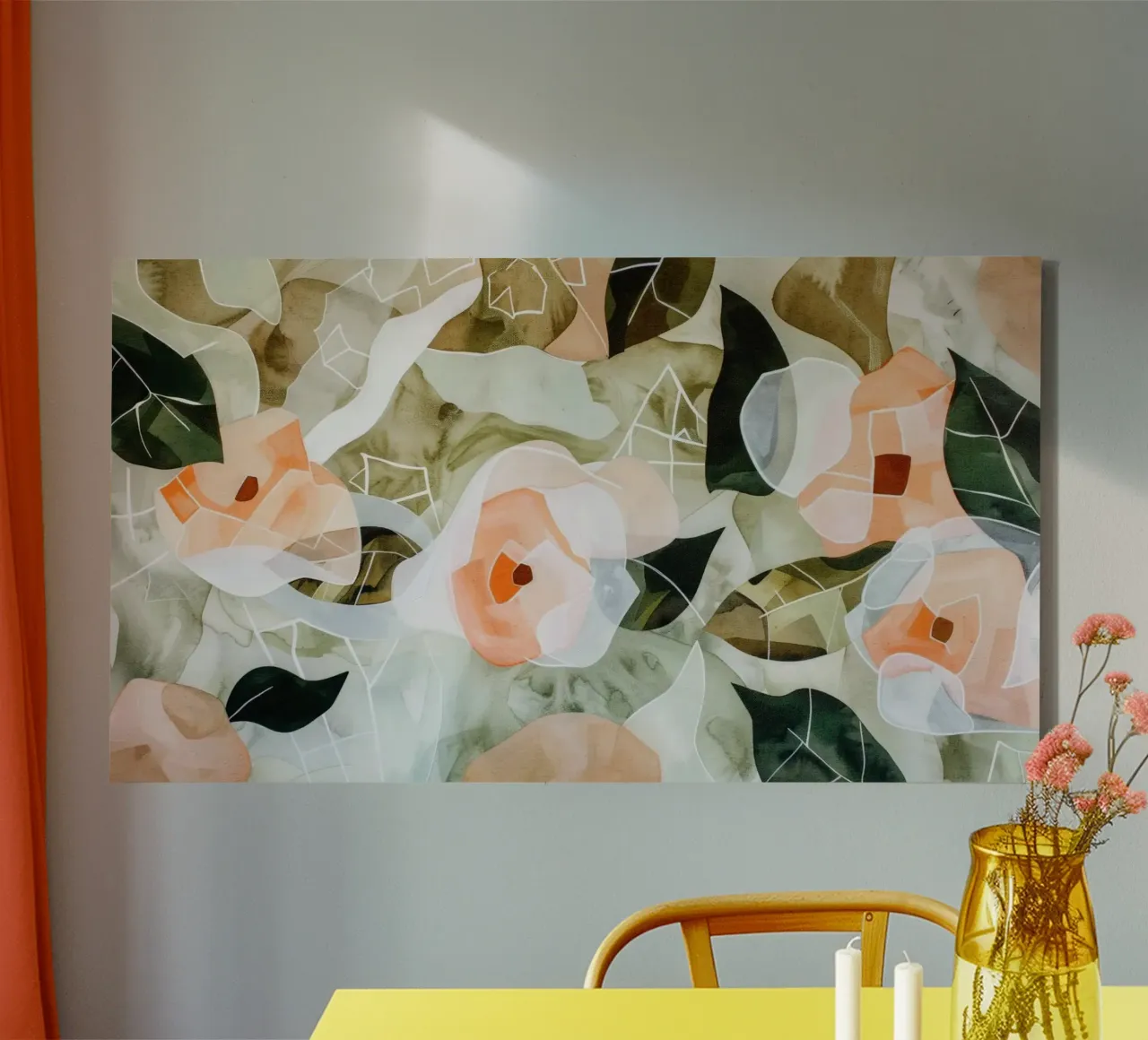 Flower Pattern No 3 tela con Cornice a cassetta da treechild