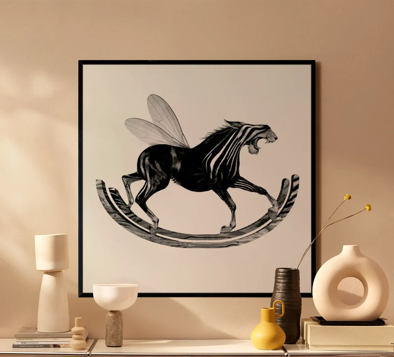 Schaukelpferd poster con telaio in plastica da Birgit Palma
