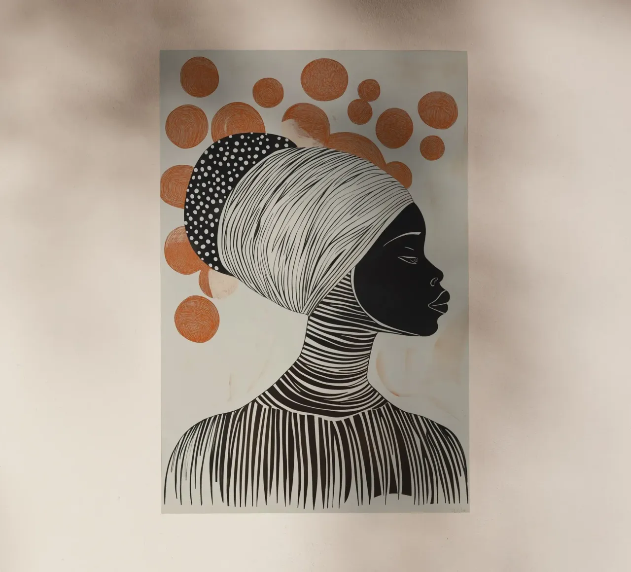 Donna africana con risograph a pois pellicola backlit da Autofocus