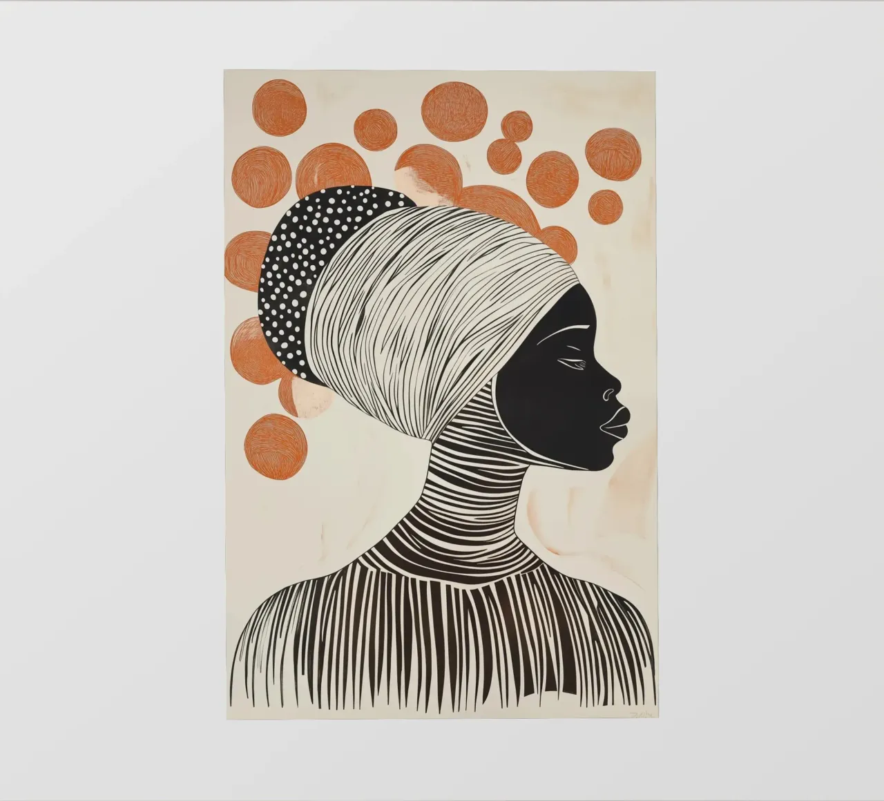 Donna africana con risograph a pois telo in pvc da Autofocus