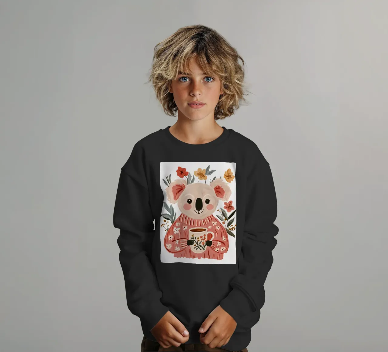 Simpatico Koala con tazza felpa bambino da IamHomeStudio