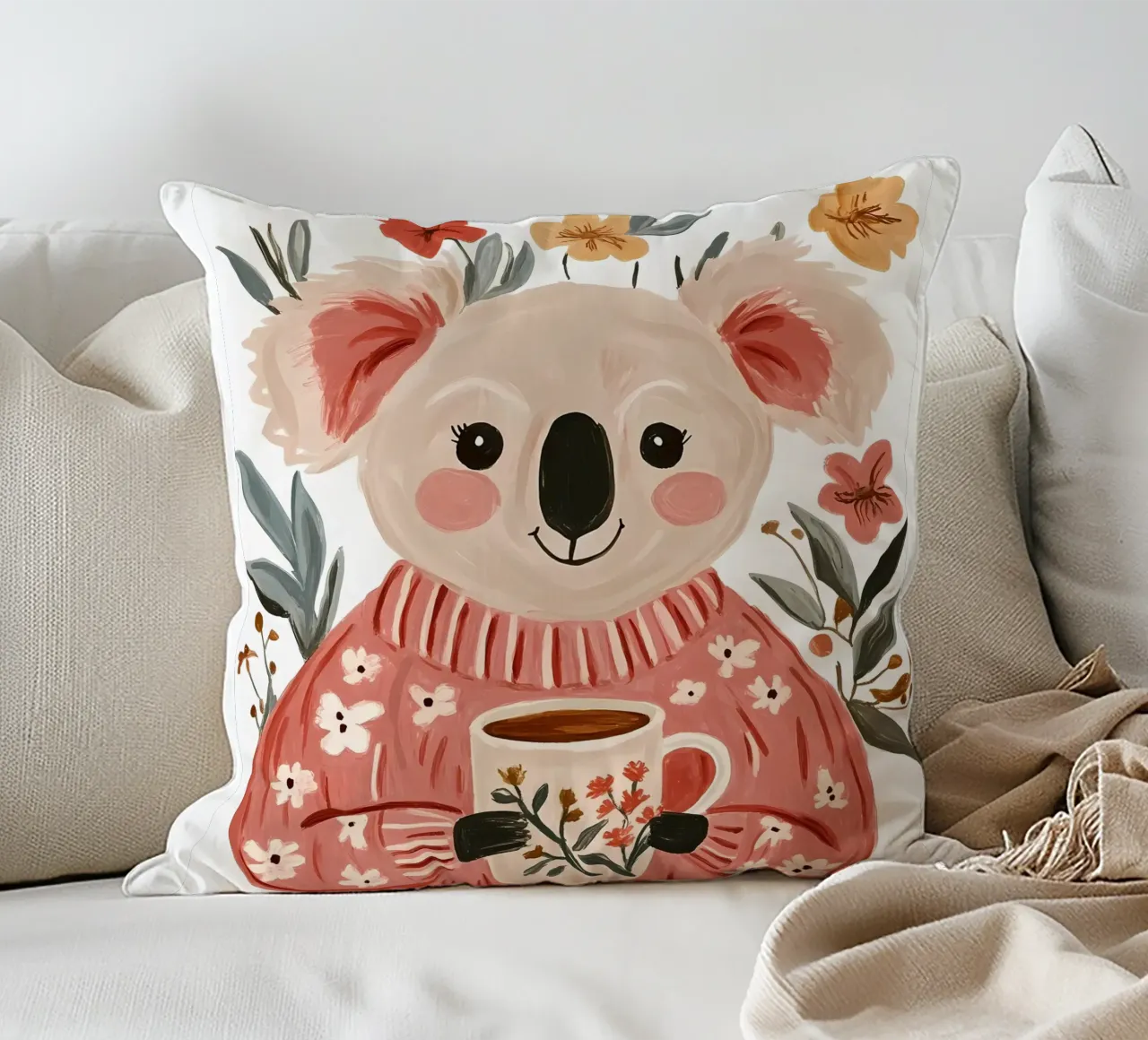 Simpatico Koala con tazza cuscino da IamHomeStudio