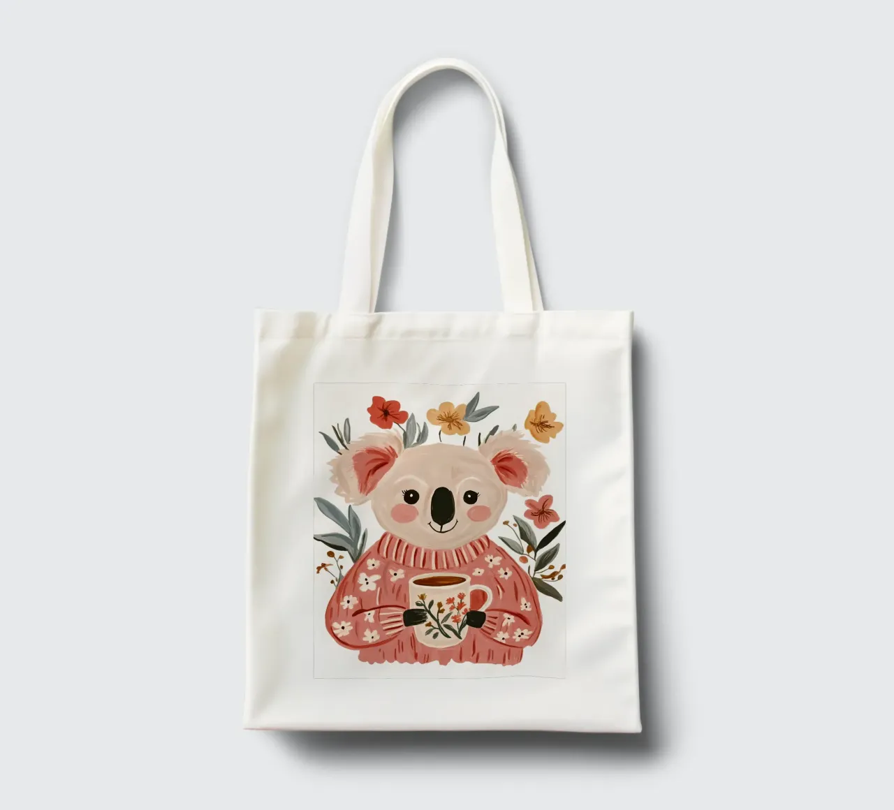 Simpatico Koala con tazza borsa in juta da IamHomeStudio