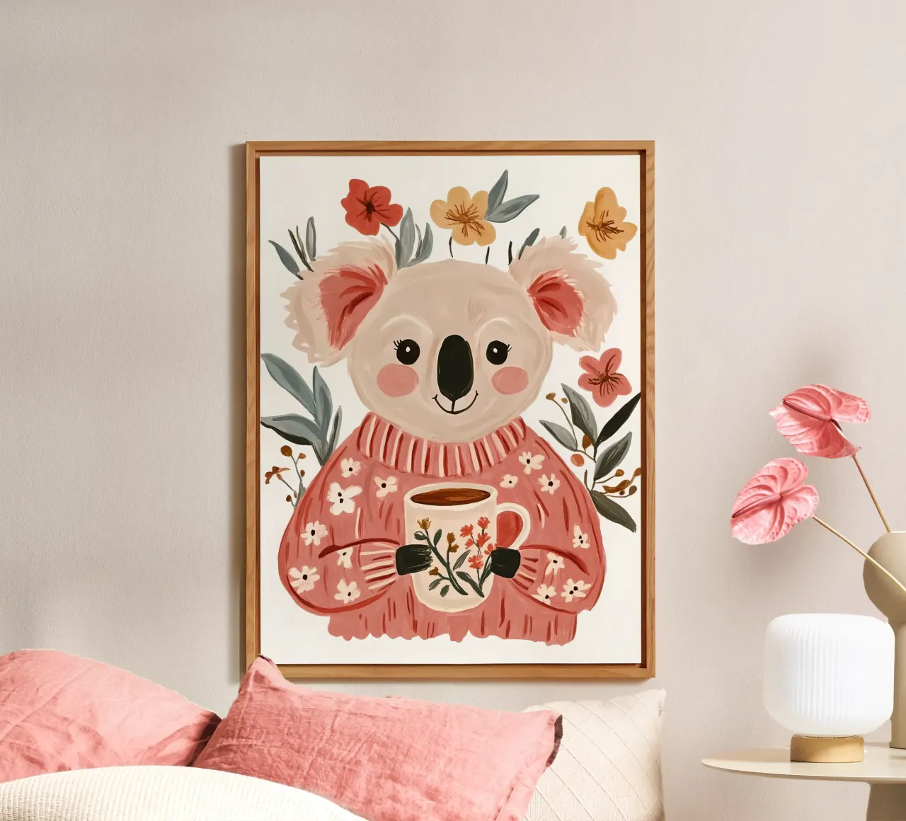 Simpatico Koala con tazza alluminio dibond da IamHomeStudio