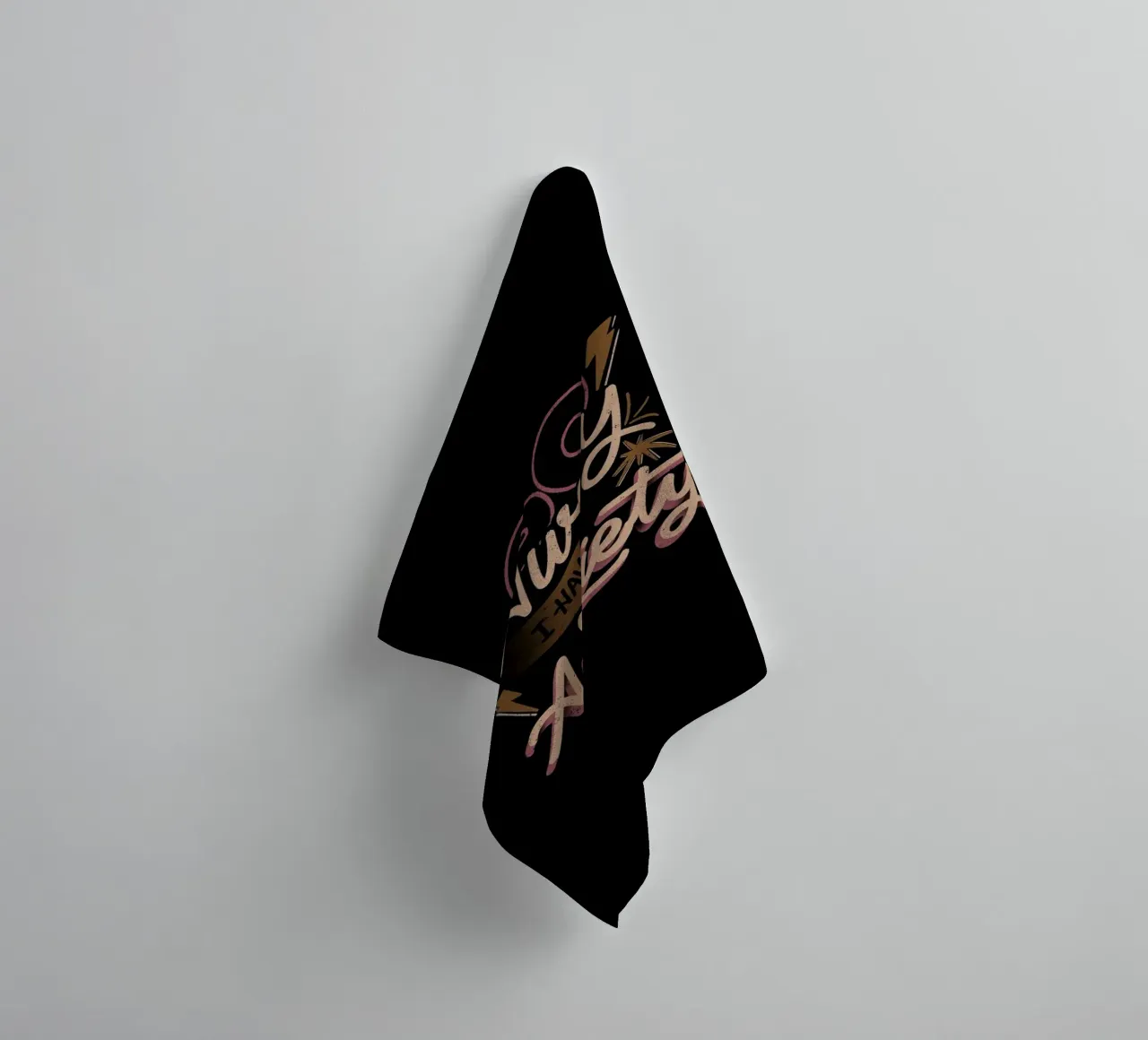 Go Away I Have My Own Anxiety towel by Tobe Fonseca