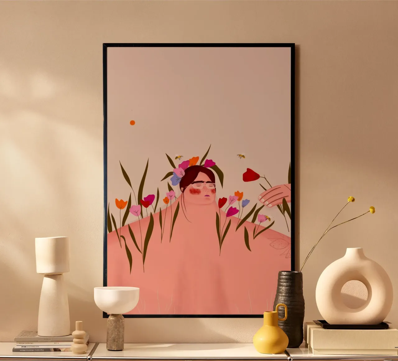 Oh.Ofi - Rettet die Bienen poster con telaio in alluminio da The Artcircle
