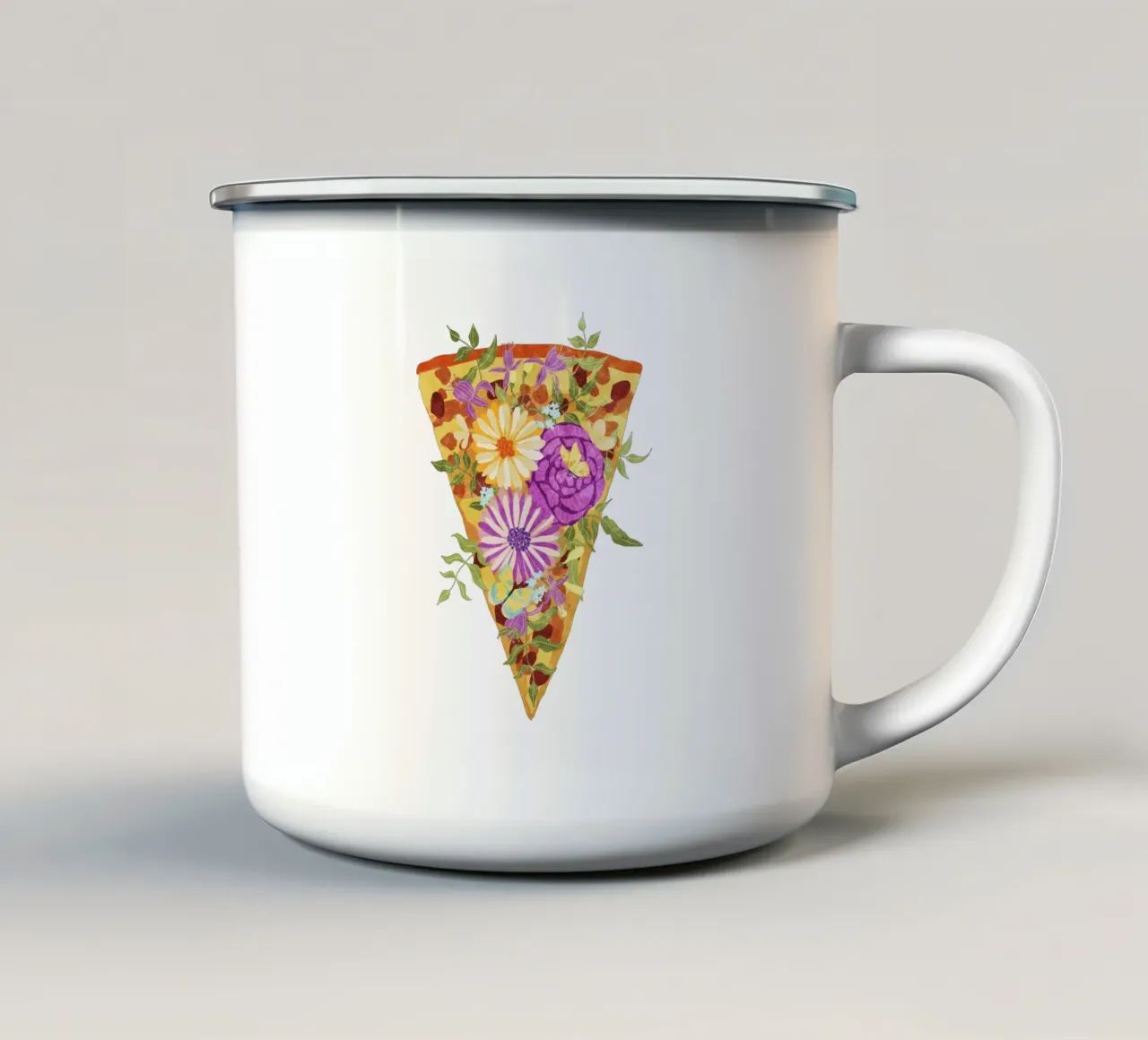 I love Pizza tazza in smalto da Illustration Raissa Oltmanns