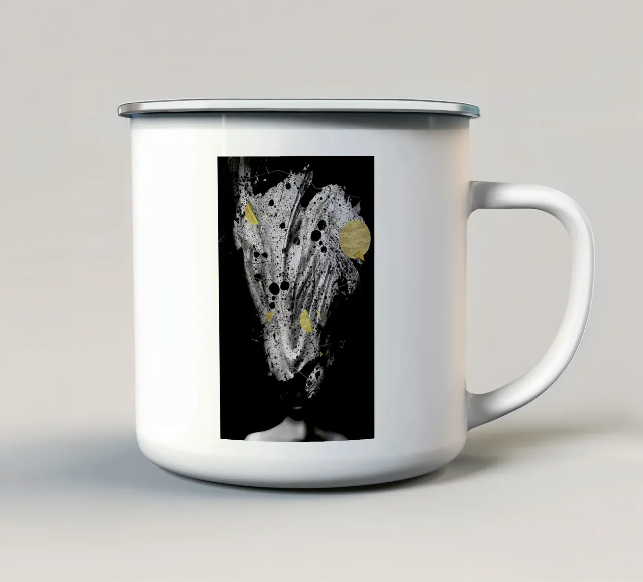 The Muse Illustration tazza in smalto da Birgit Palma