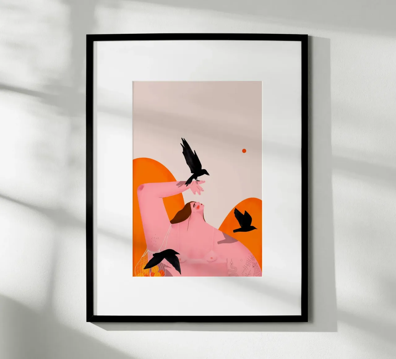 Oh.Ofi - Vogelfreundin poster con telaio in alluminio da The Artcircle