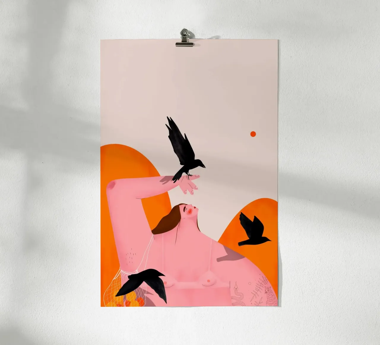 Oh.Ofi - Vogelfreundin poster con telaio in alluminio da The Artcircle