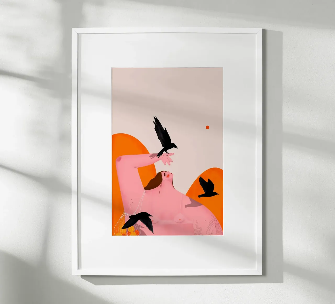 Oh.Ofi - Vogelfreundin poster con telaio in alluminio da The Artcircle