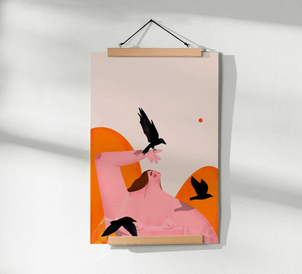 Oh.Ofi - Vogelfreundin poster con telaio in alluminio da The Artcircle