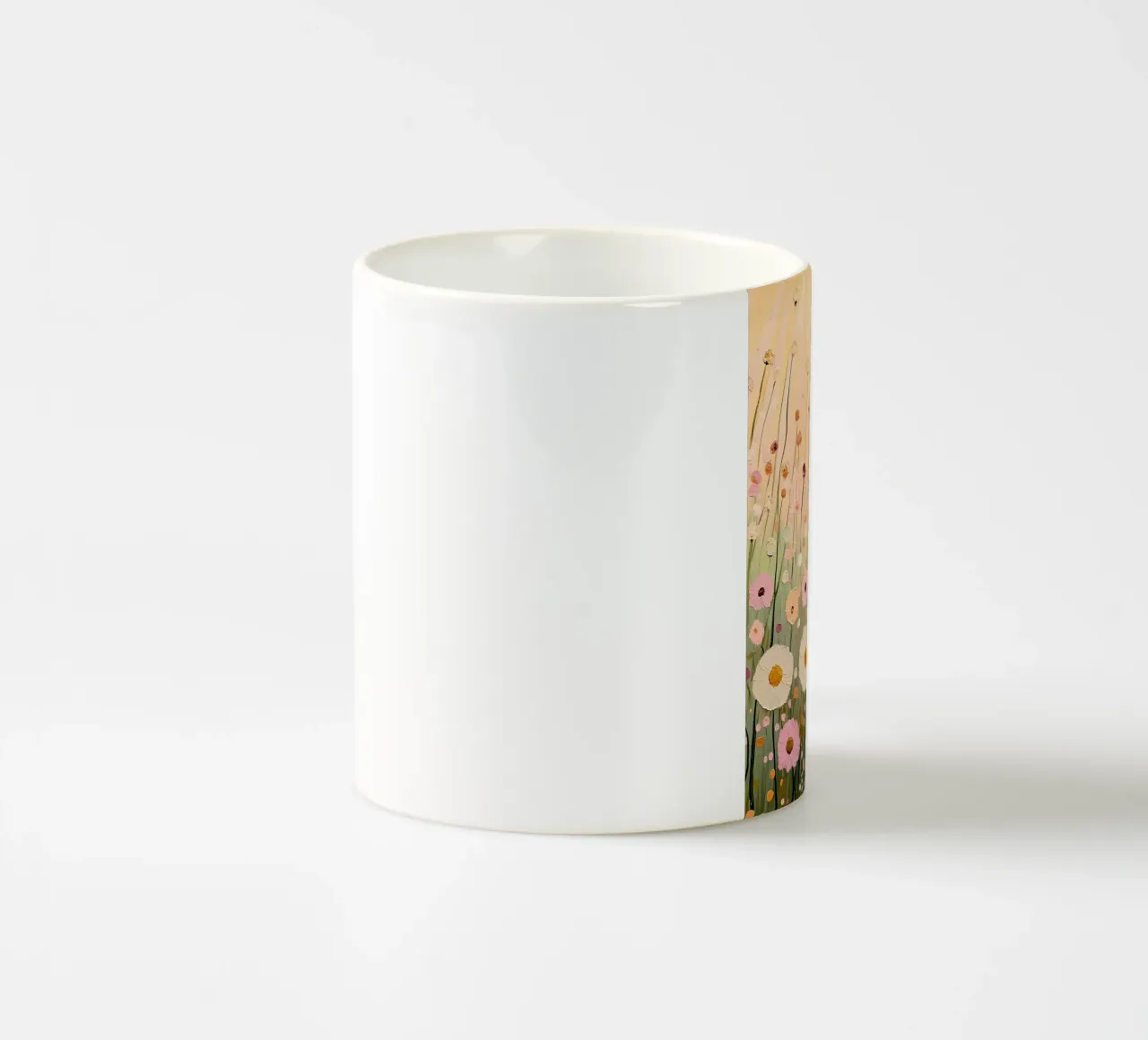 Campo di fiori selvatici rosa pastello tazza in ceramica da IamHomeStudio
