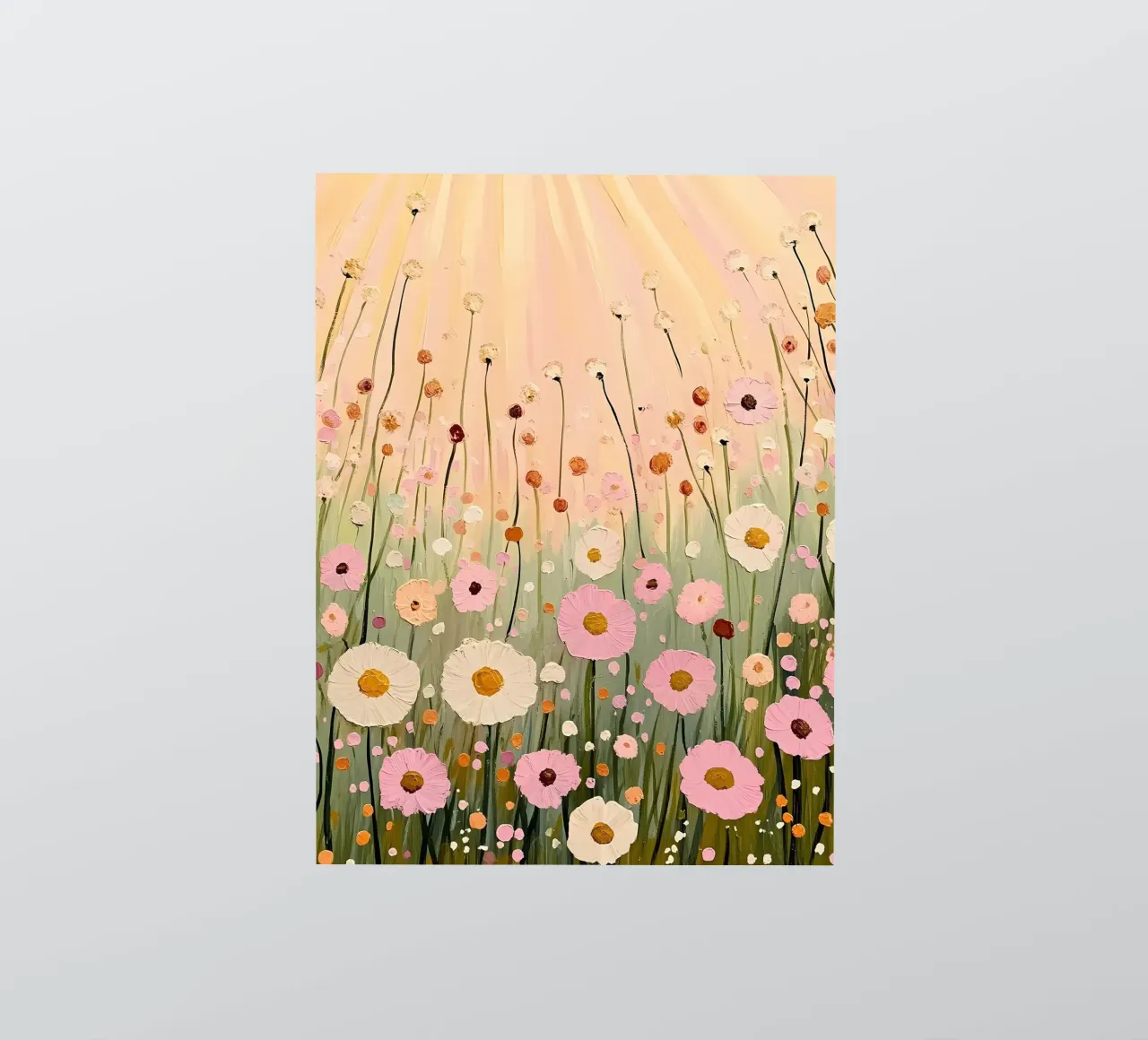 Pastel Blush Pink Wildflowers Field sticker by IamHomeStudio