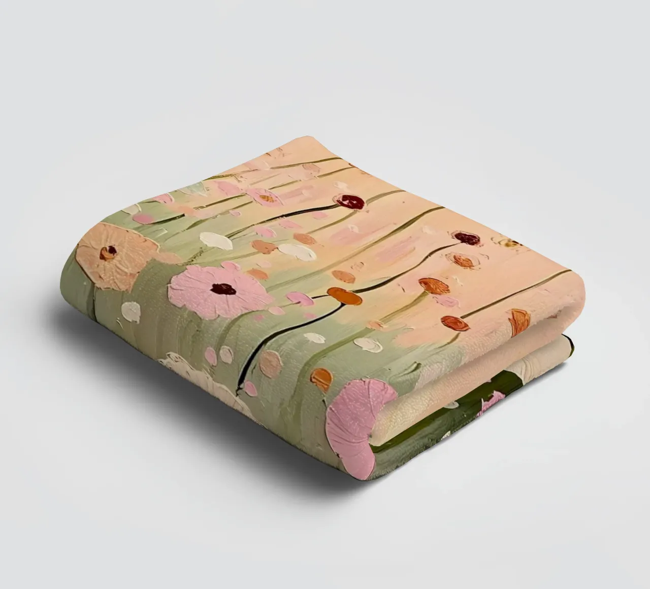 Pastel Blush Pink Wildflowers Field towel by IamHomeStudio