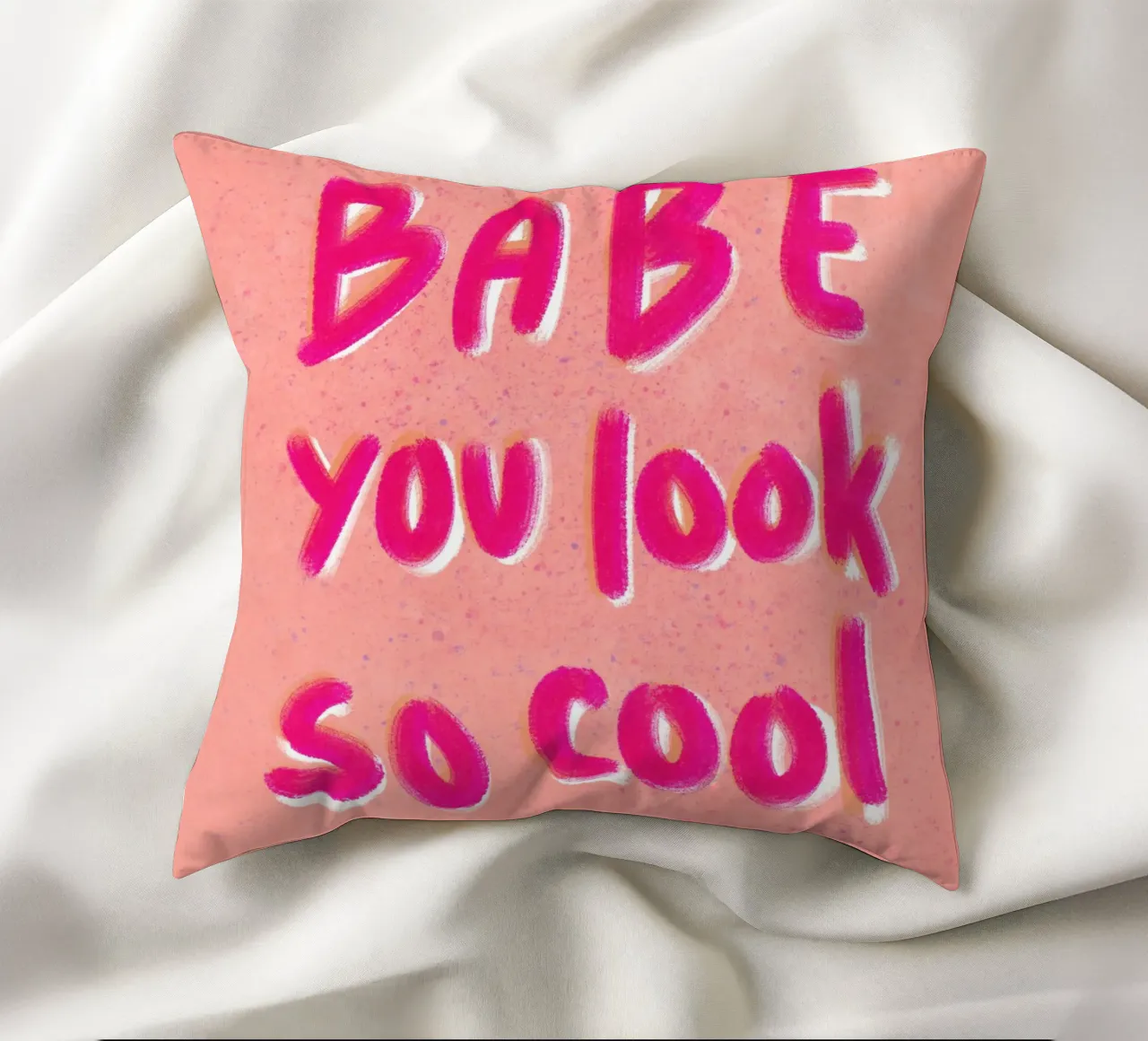 Babe you look so cool - handlettering cuscino da Illustration Raissa Oltmanns