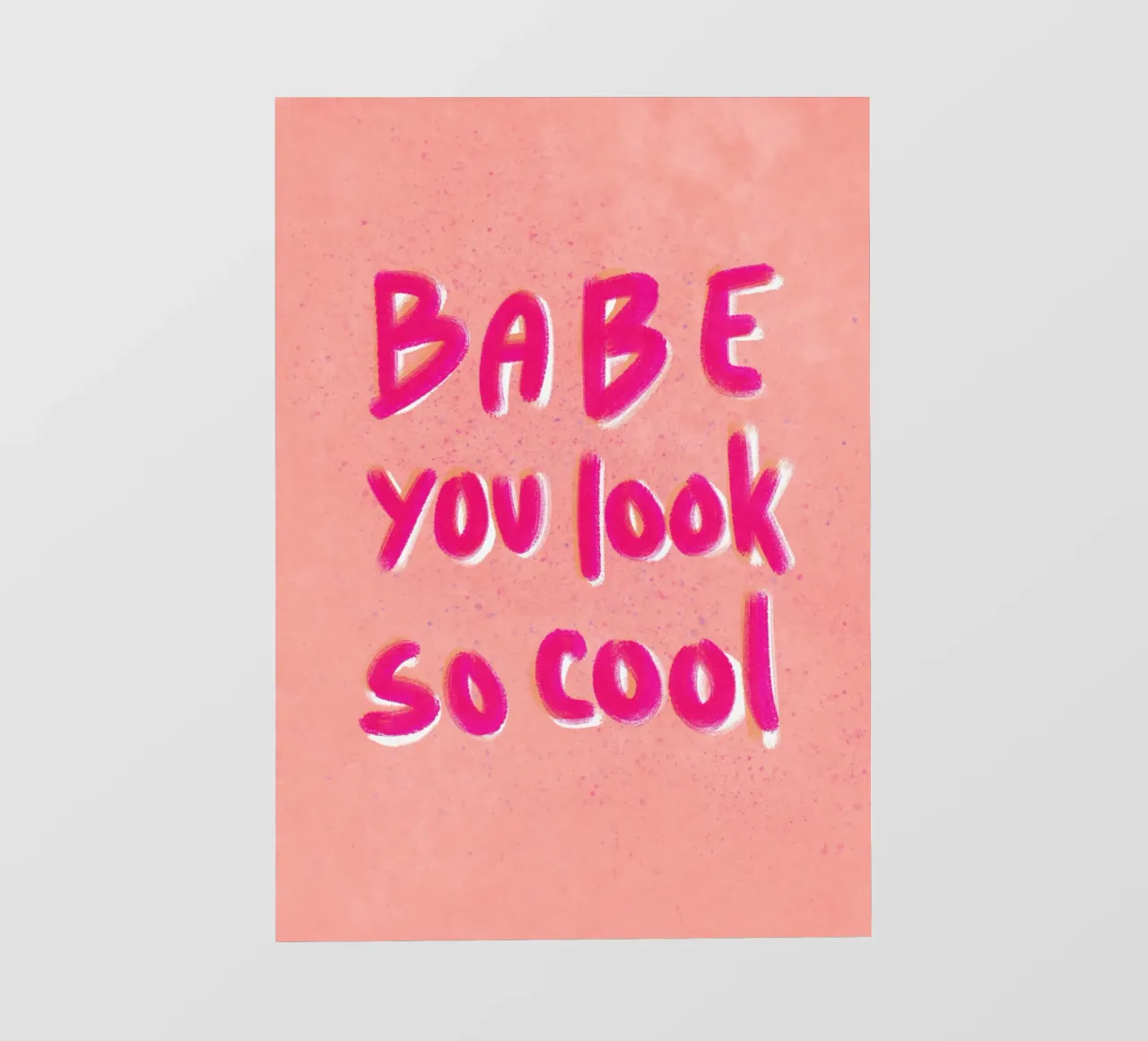 Babe you look so cool - handlettering telo in pvc da Illustration Raissa Oltmanns