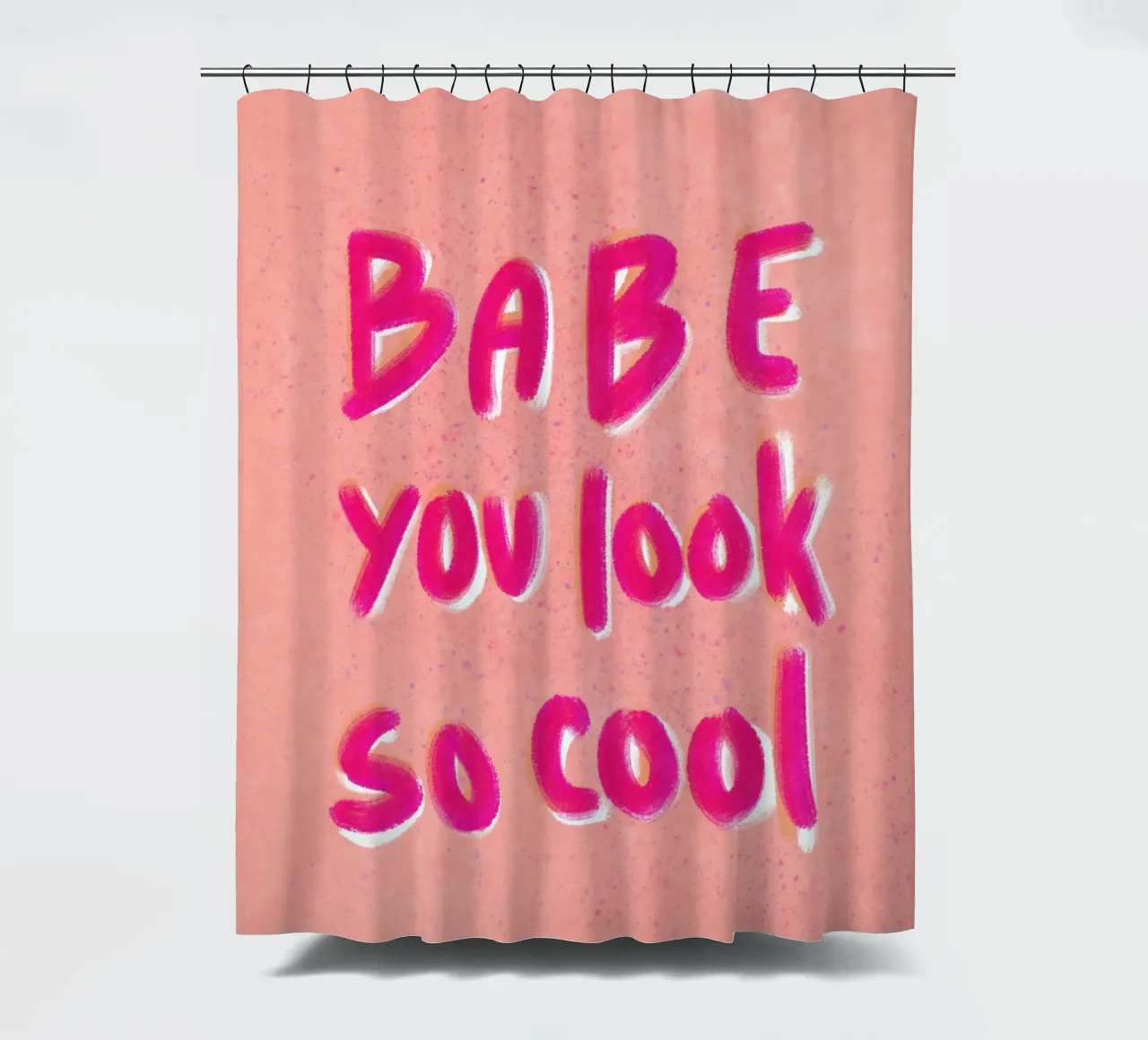 Babe you look so cool - handlettering tenda da doccia da Illustration Raissa Oltmanns
