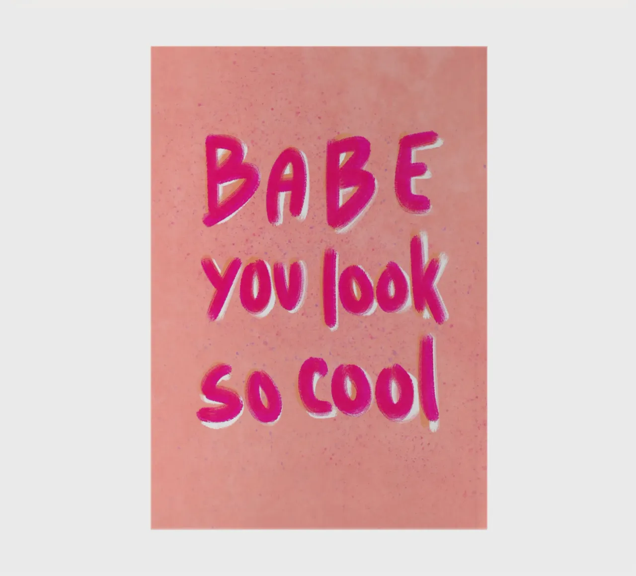 Babe you look so cool - handlettering notebook by Illustration Raissa Oltmanns