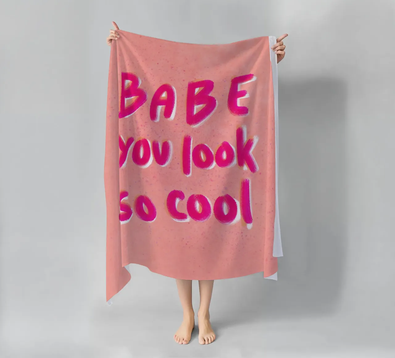 Babe you look so cool - handlettering telo mare da Illustration Raissa Oltmanns