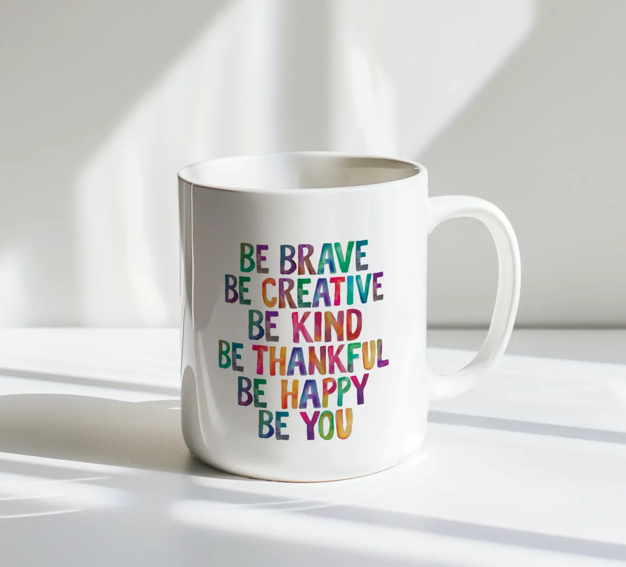 Wees dapper Wees creatief Wees vriendelijk Wees dankbaar Wees gelukkig Wees jezelf keramische mok van THE MOTIVATED TYPE