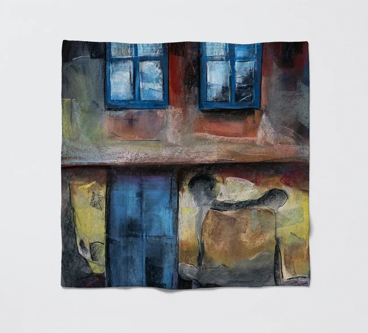 Pastel Drawing of an Old House Facade coperta in pile da Stoian Hitrov