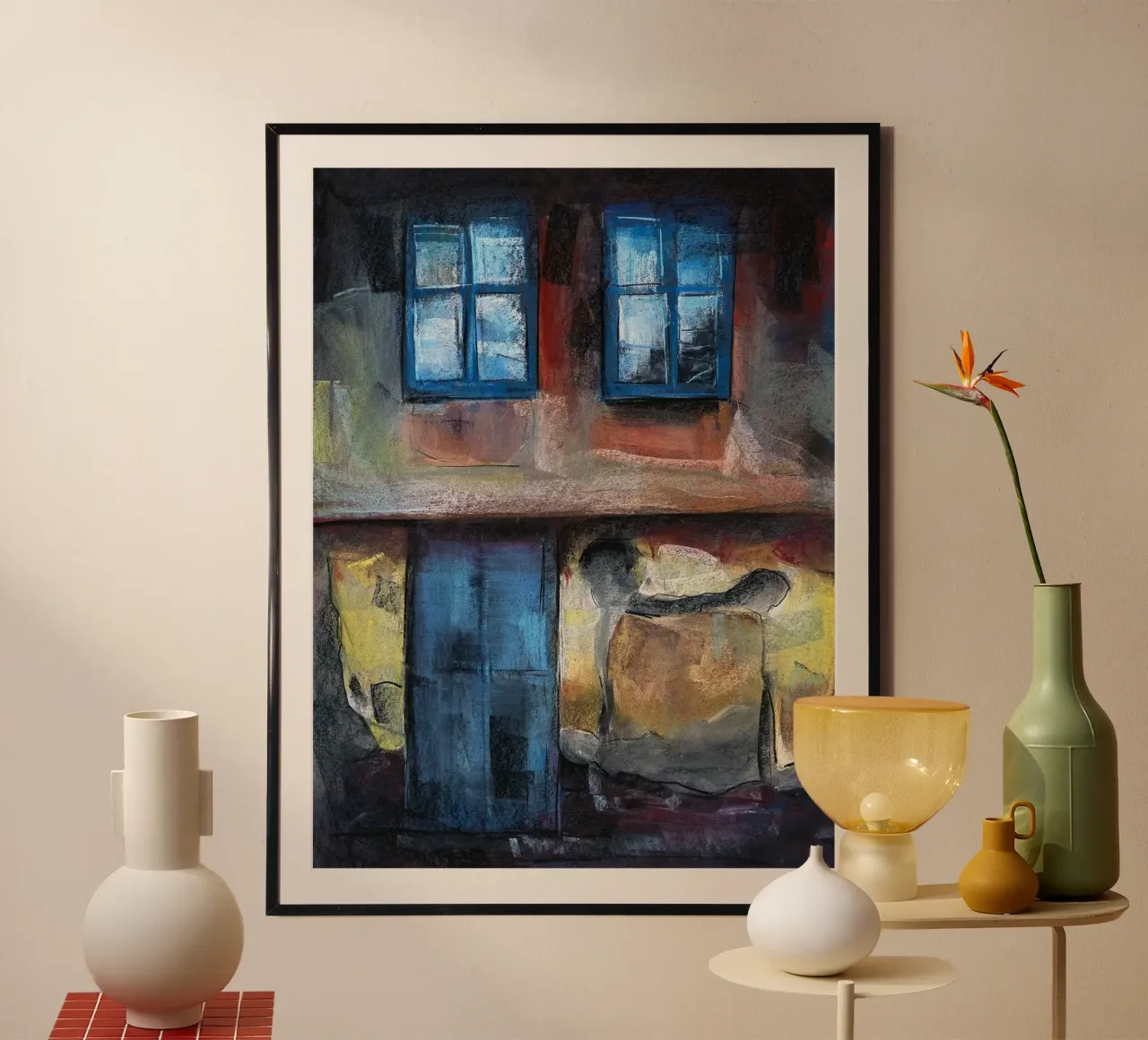 Pastel Drawing of an Old House Facade carta hahnemühle da Stoian Hitrov