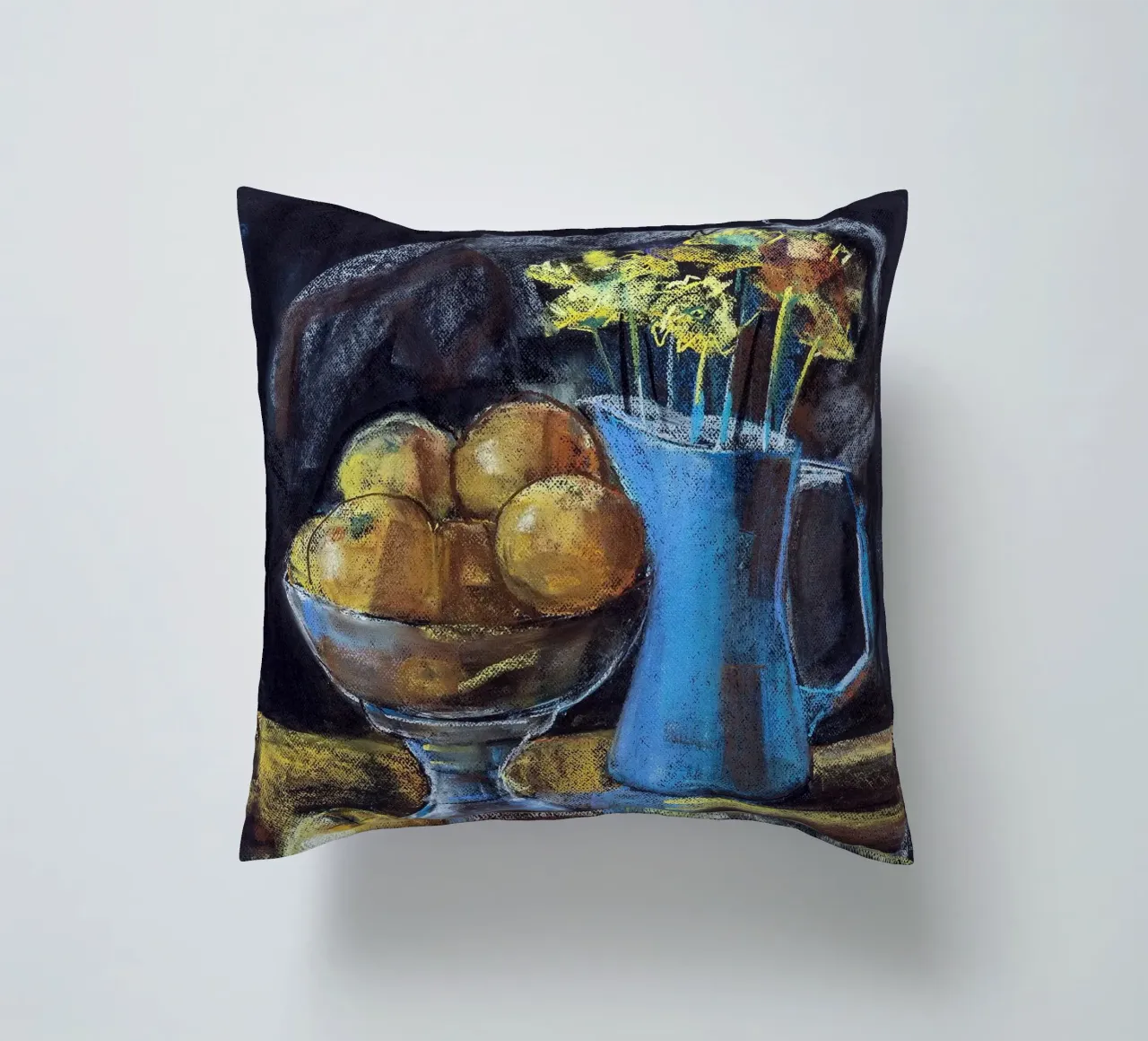 Cobalt and Citrus kussen van Stoian Hitrov