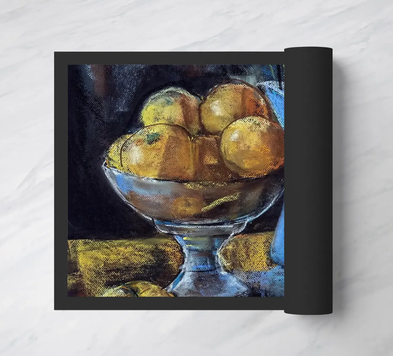 Cobalt and Citrus Fußmatte von Stoian Hitrov