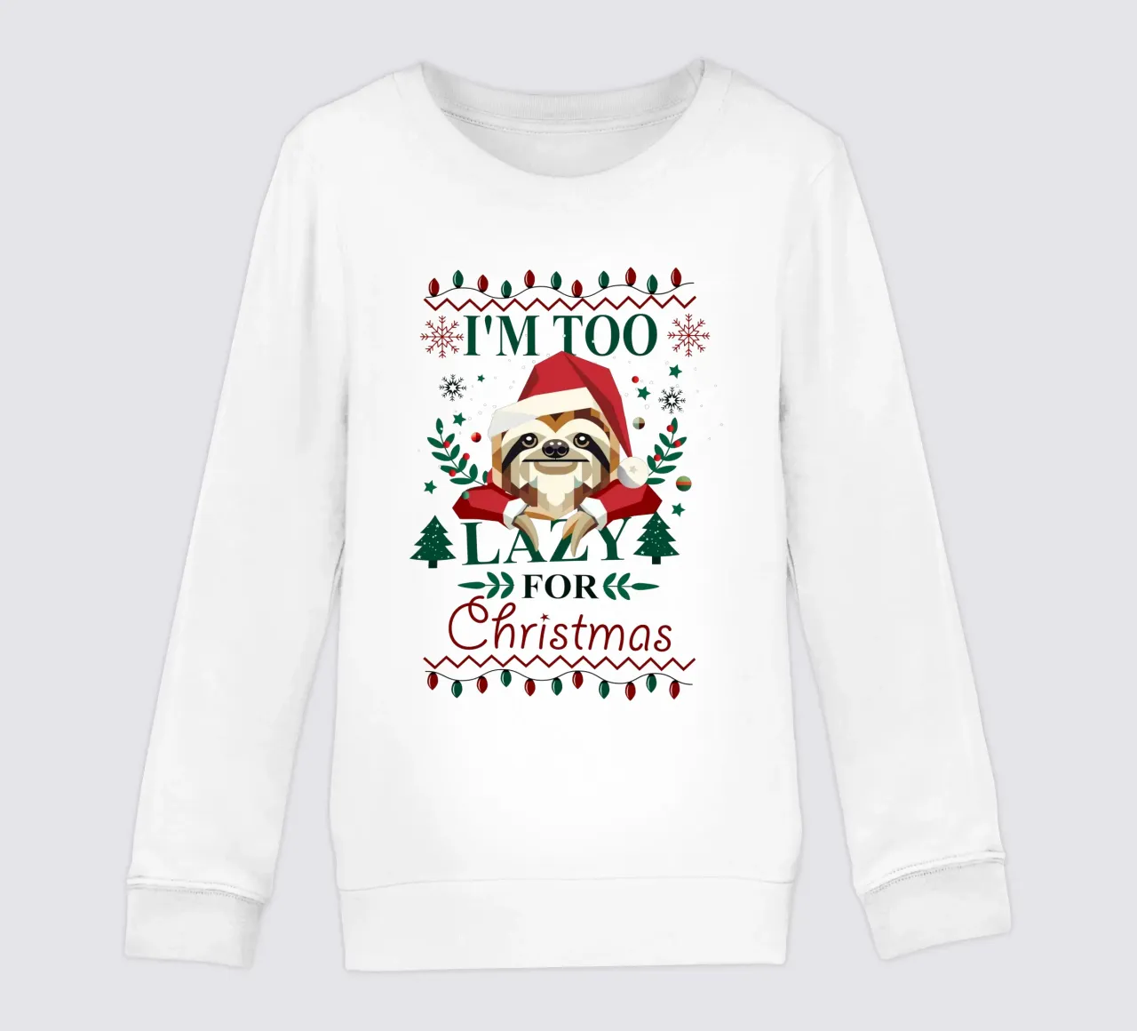 Ugly Christmas Style - Un perezoso con gorro de Navidad sudadera para niño de namosh