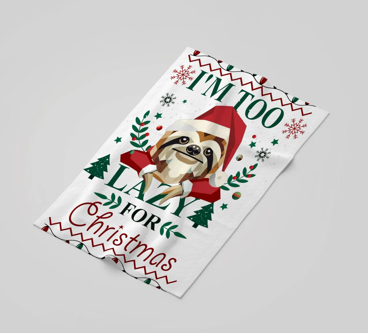 Ugly Christmas Style - Un perezoso con gorro de Navidad toalla de playa de namosh