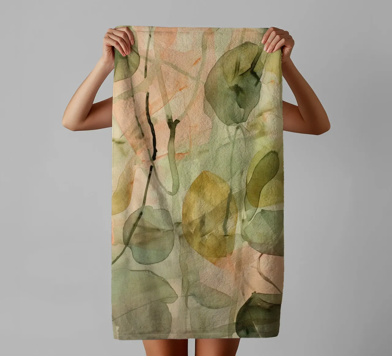 Pastel Green Pattern asciugamano da bagno da treechild