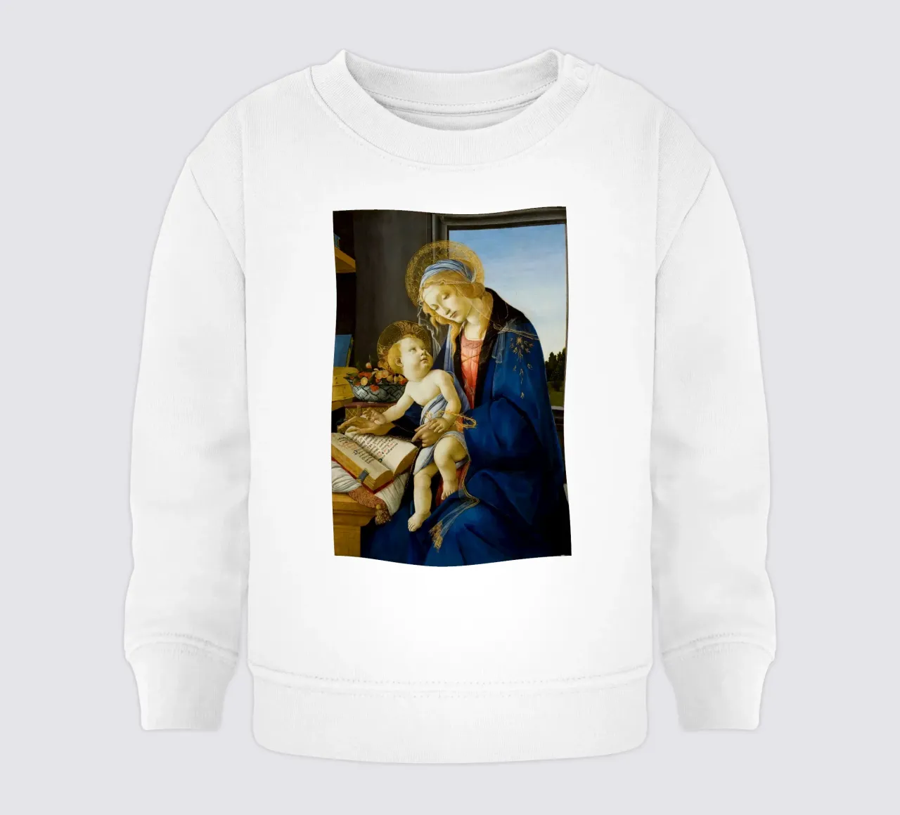 Sandro Botticelli - Madonna del Libro felpa neonato da Timeless Artworks