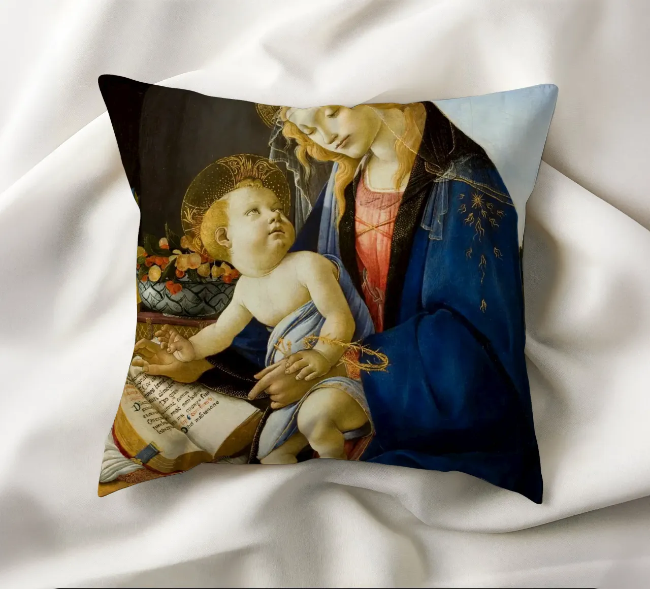 Sandro Botticelli - Madonna del Libro cuscino da Timeless Artworks