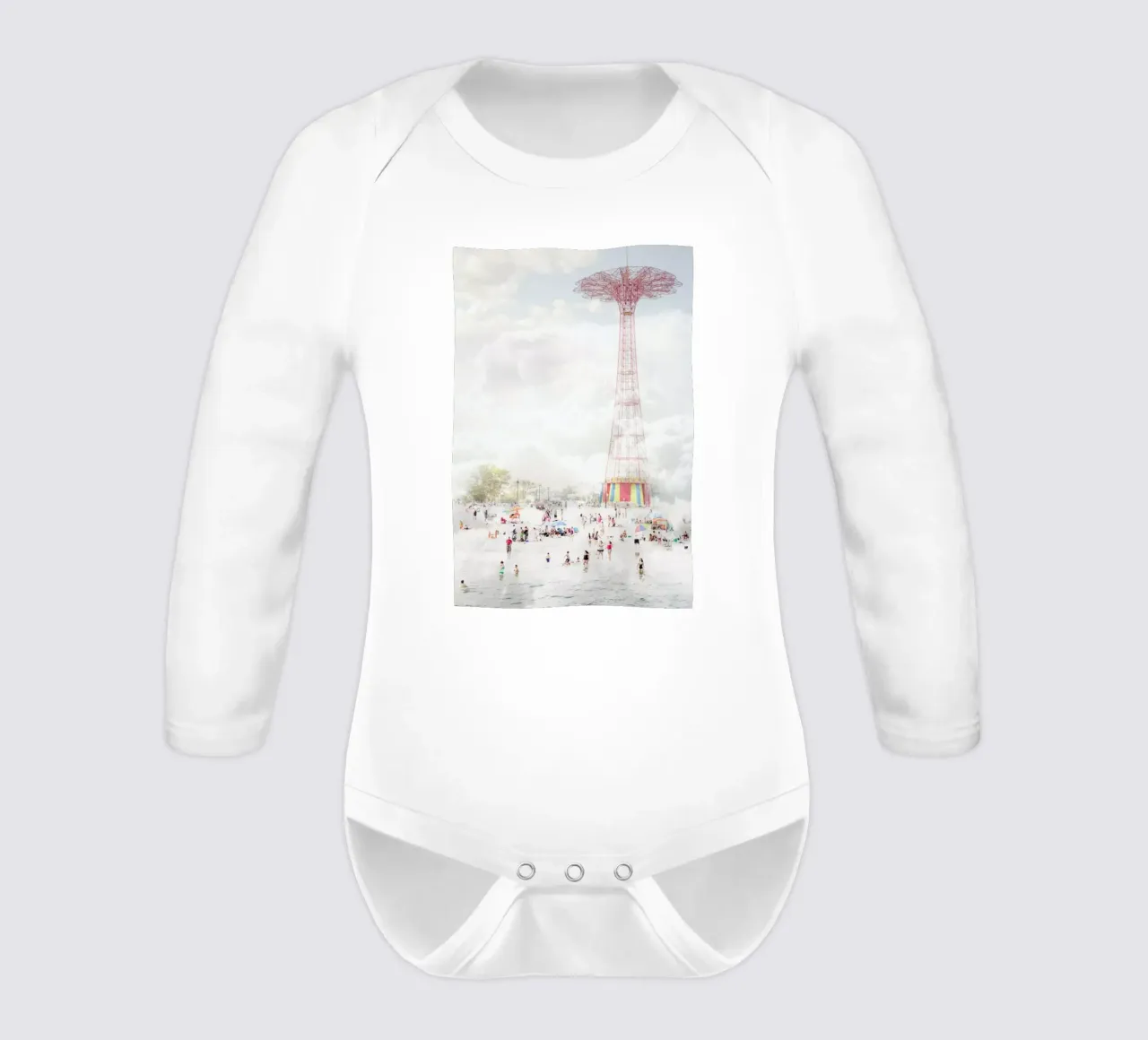 Brooklyn Eiffel Tower body neonato maniche lunghe da Mina Teslaru