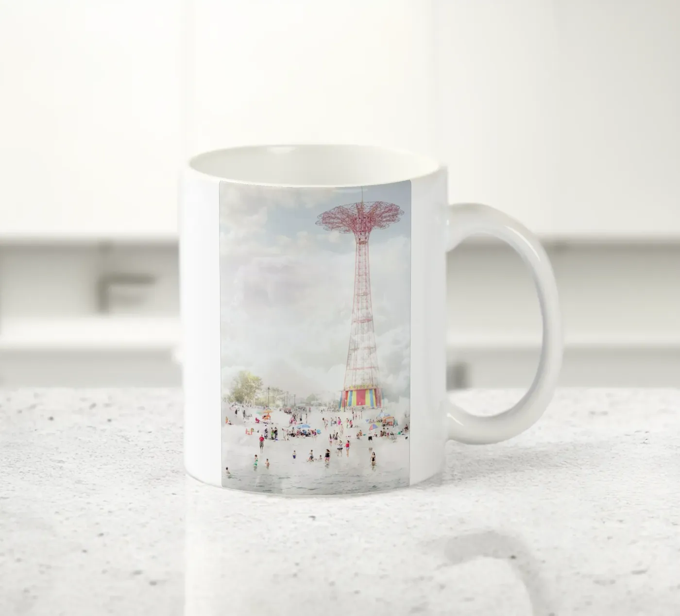Brooklyn Eiffel Tower ceramic mug by Mina Teslaru