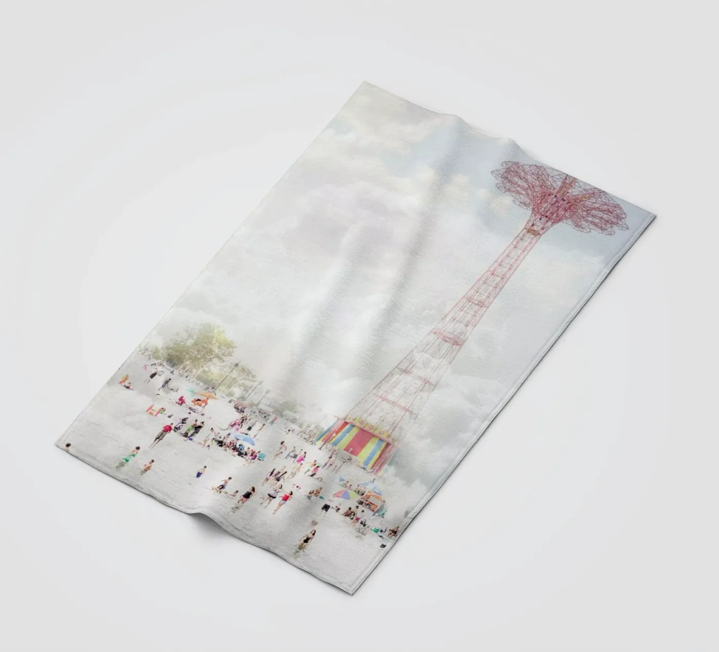 Brooklyn Eiffel Tower fleecedeken van Mina Teslaru