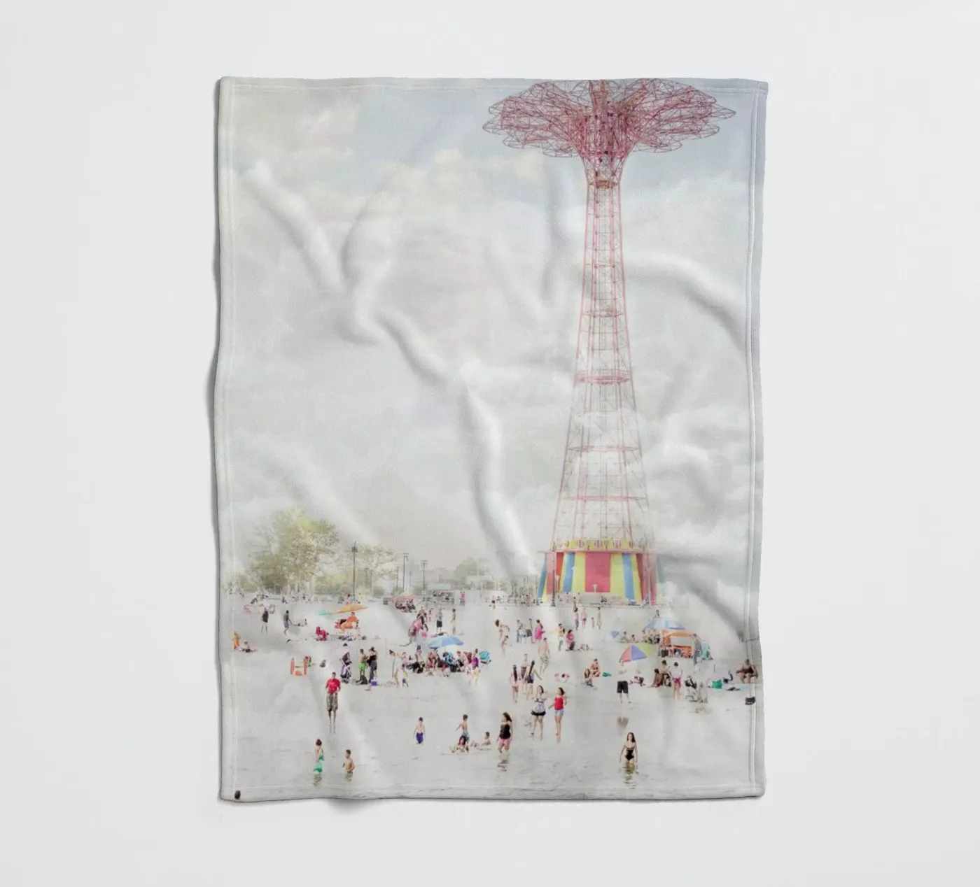 Brooklyn Eiffel Tower fleecedeken van Mina Teslaru