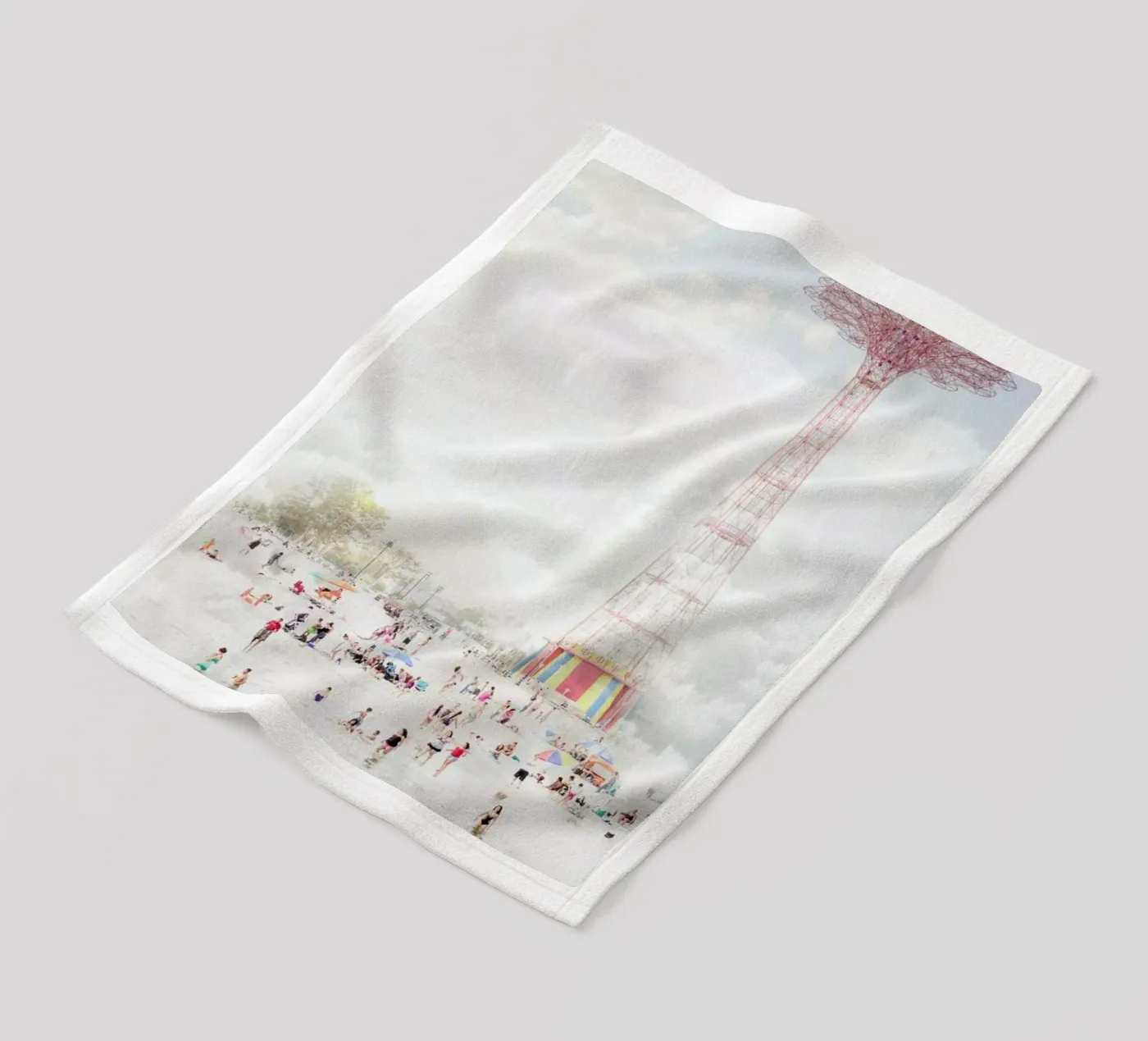 Brooklyn Eiffel Tower fleecedeken van Mina Teslaru