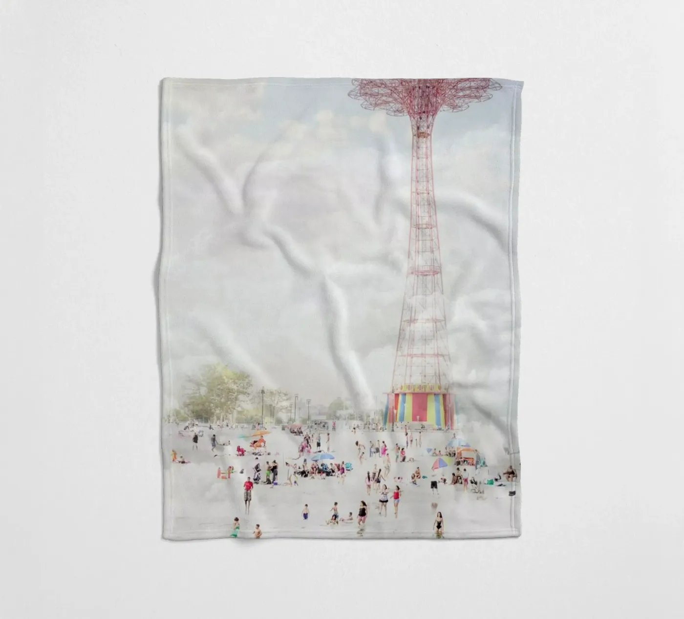 Brooklyn Eiffel Tower fleecedeken van Mina Teslaru