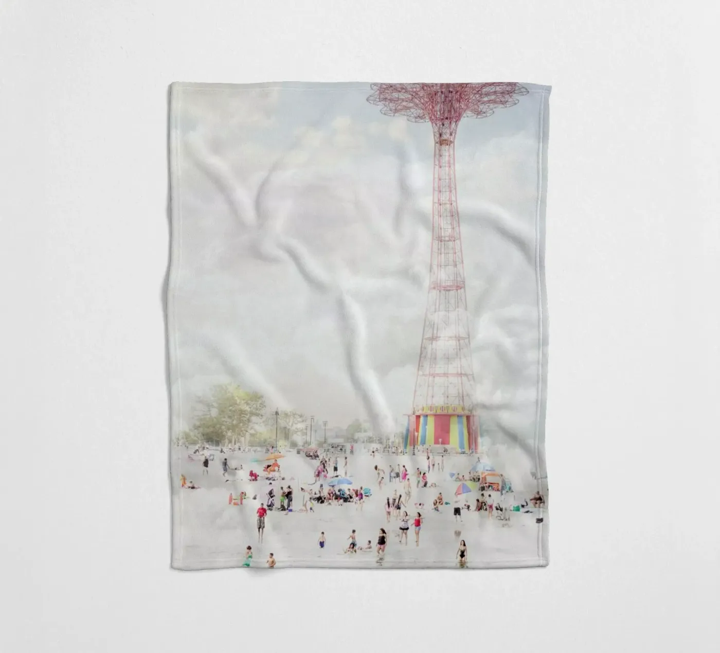 Brooklyn Eiffel Tower fleecedeken van Mina Teslaru