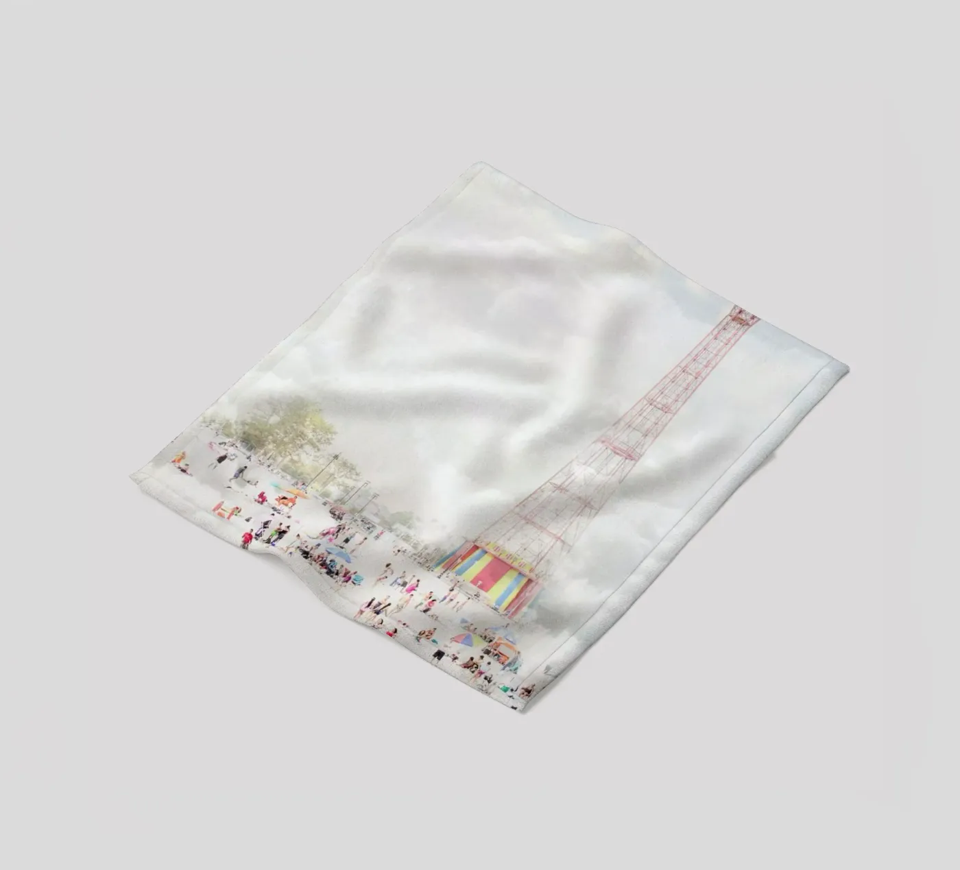 Brooklyn Eiffel Tower fleecedeken van Mina Teslaru