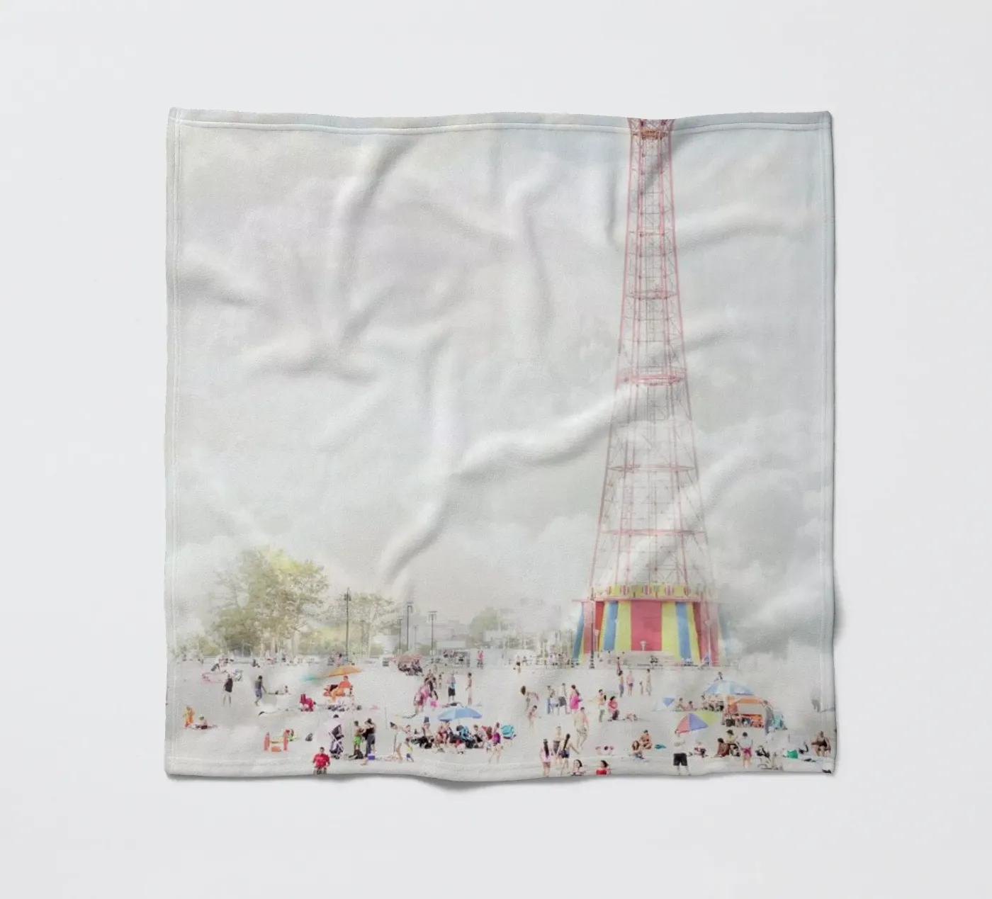 Brooklyn Eiffel Tower fleecedeken van Mina Teslaru